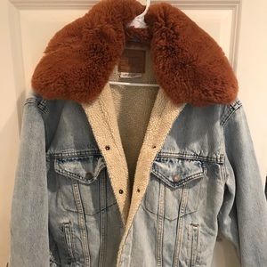 Free People Levies lined jacket with fur collar